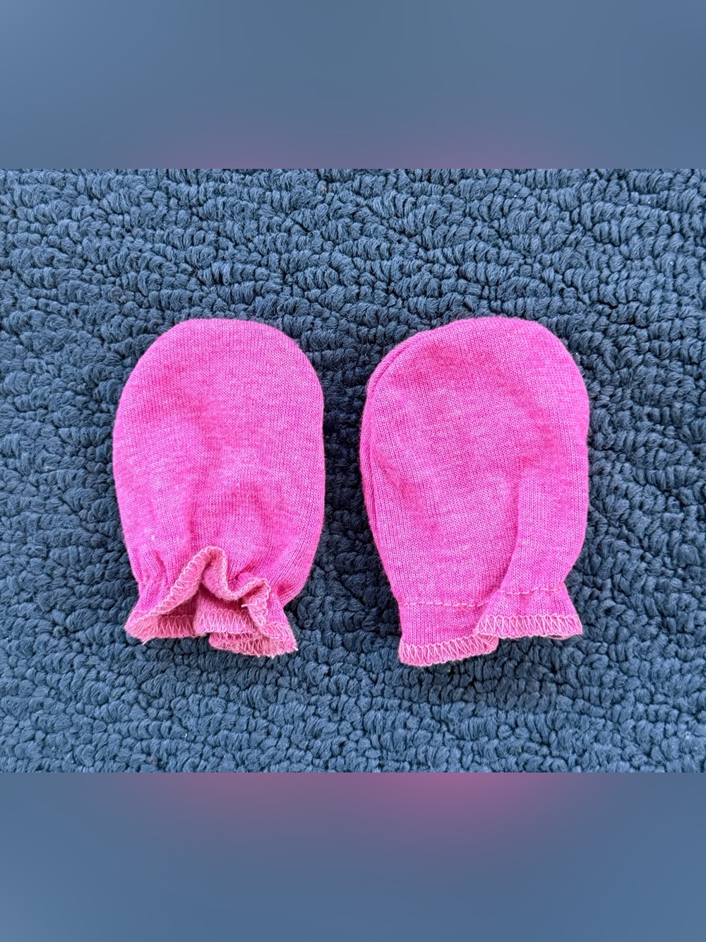 Ruffled Pink Baby Mittens - Soft Hand Protection for Infants